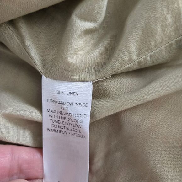 VINEYARD VINES linen Sz 12 Striped Beach Tunic  Dress Pink/Taupe pockets summer - Picture 8 of 10